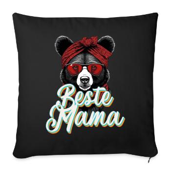 Beste Mama Lustige Muttertag Design - Sofakissenbezug 45 x 45 cm - Schwarz - Vorne