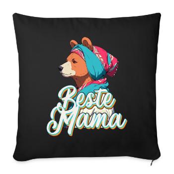 Meilleurs points forts du design de la fête des mères drôle de maman - Housse de coussin décorative 45 x 45 cm - noir - Devant