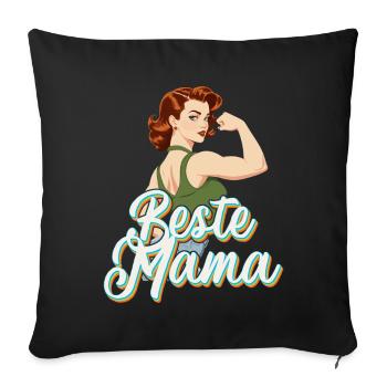 Meilleur design de maman fière mère pour la fête des mères - Housse de coussin décorative 45 x 45 cm - noir - Devant