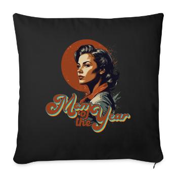 Mère de l’année Fière du meilleur design de maman - Housse de coussin décorative 45 x 45 cm - noir - Devant