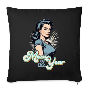Mutter des Jahres Lustige Mutti Stolze Mama Design - Sofakissenbezug 45 x 45 cm - Schwarz - Vorne