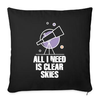 Astrophotography Astronomy Space Camera: - Sofa pillowcase 17,3'' x 17,3'' (45 x 45 cm) - black - Front