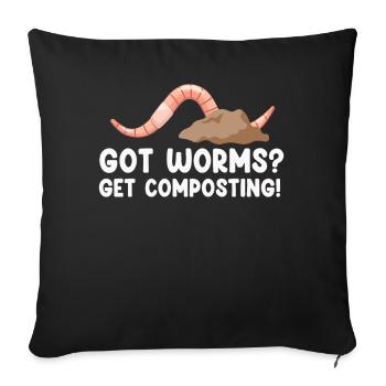 Vermicompost Fermier Vermicompost Mignon Hommes Femmes - Housse de coussin décorative 45 x 45 cm - noir - Devant