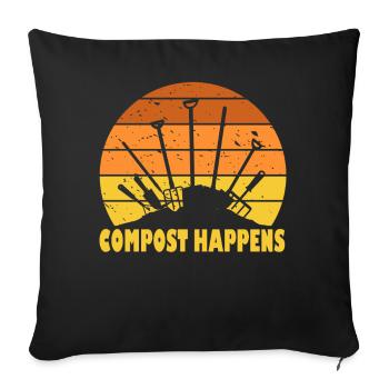 Vermicompost Fermier Vermicompost Mignon Hommes Femmes - Housse de coussin décorative 45 x 45 cm - noir - Devant