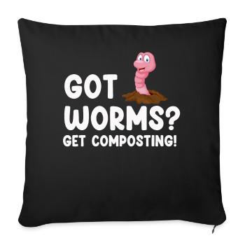 Vermicompost Fermier Vermicompost Mignon Hommes Femmes - Housse de coussin décorative 45 x 45 cm - noir - Devant