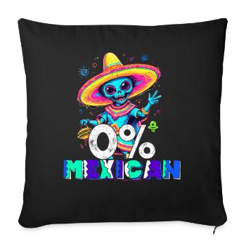 Drôle de Fiesta disant pas de fête mexicaine - Housse de coussin décorative 45 x 45 cm - noir - Devant