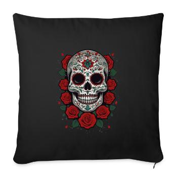 Dia De Muertos Mexico Sugar Skull Skull Design - Housse de coussin décorative 45 x 45 cm - noir - Devant