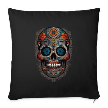 Dia De Muertos Mexico Sugar Skull Skull Design - Housse de coussin décorative 45 x 45 cm - noir - Devant