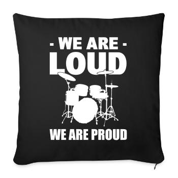 Trommelndes Schlagzeugset Schlagzeuger - Sofakissenbezug 45 x 45 cm - Schwarz - Vorne