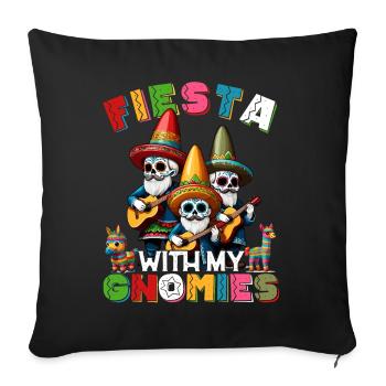 Funny Gnomes Fiesta Mexican Holiday - Sofa pillowcase 17,3'' x 17,3'' (45 x 45 cm) - black - Front