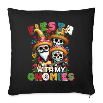 Gnomes Dwarves Fiesta Funny Saying - Sofa pillowcase 17,3'' x 17,3'' (45 x 45 cm) - black - Front