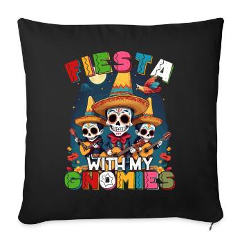 Gnomes Dwarves Fiesta Funny Holiday Saying - Sofa pillowcase 17,3'' x 17,3'' (45 x 45 cm) - black - Front