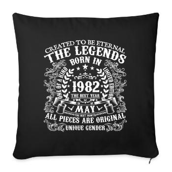 Mai 1982 anniversaire 1982 Mai meilleure année - Housse de coussin décorative 45 x 45 cm - noir - Devant