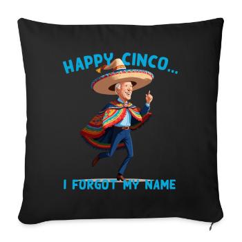 Drôle de président confus Fête mexicaine - Housse de coussin décorative 45 x 45 cm - noir - Devant
