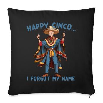 Drôle de président confus Fête mexicaine - Housse de coussin décorative 45 x 45 cm - noir - Devant