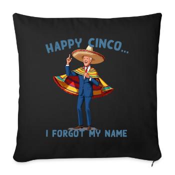 Drôle de président confus Fête mexicaine - Housse de coussin décorative 45 x 45 cm - noir - Devant