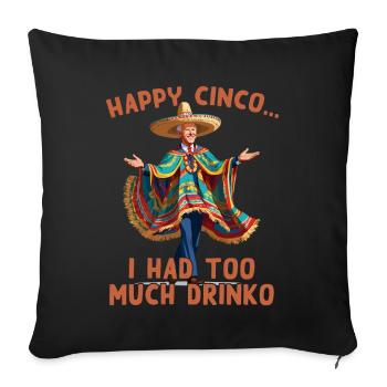 Drôle de président confus Fête mexicaine - Housse de coussin décorative 45 x 45 cm - noir - Devant