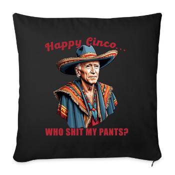 Drôle de président confus Fête mexicaine - Housse de coussin décorative 45 x 45 cm - noir - Devant