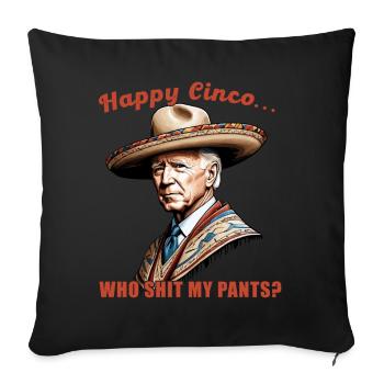 Drôle Confus Président Mexicain Amusant - Housse de coussin décorative 45 x 45 cm - noir - Devant