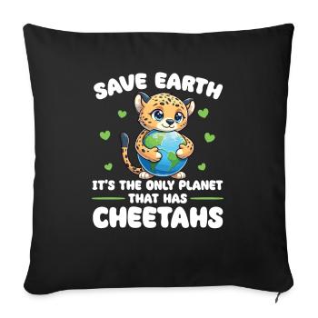 Ist der einzige Planet mit Geparde Earth Day - Sofakissenbezug 45 x 45 cm - Schwarz - Vorne