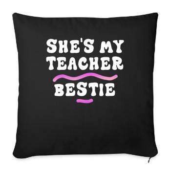 Les meilleurs amis des enseignants parce qu’ils deviennent fous - Housse de coussin décorative 45 x 45 cm - noir - Devant