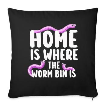 Vermicompost Fermier Vermicompost Mignon Hommes Femmes - Housse de coussin décorative 45 x 45 cm - noir - Devant