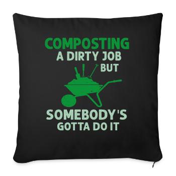 Vermicompost Fermier Vermicompost Mignon Hommes Femmes - Housse de coussin décorative 45 x 45 cm - noir - Devant