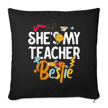 Les meilleurs amis des enseignants parce qu’ils deviennent fous - Housse de coussin décorative 45 x 45 cm - noir - Devant