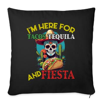 Drôle de Fiesta Disant Fête Mexicaine - Housse de coussin décorative 45 x 45 cm - noir - Devant