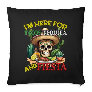 Funny Fiesta Saying Mexican Holiday - Sofa pillowcase 17,3'' x 17,3'' (45 x 45 cm) - black - Front