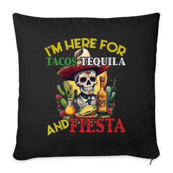 Drôle de Fiesta Dicton Cinco De Mayo Taco Design - Housse de coussin décorative 45 x 45 cm - noir - Devant