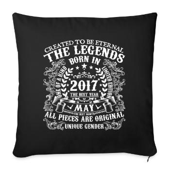 May 2017 Birthday 2017 May Best New Year - Sofa pillowcase 17,3'' x 17,3'' (45 x 45 cm) - black - Front