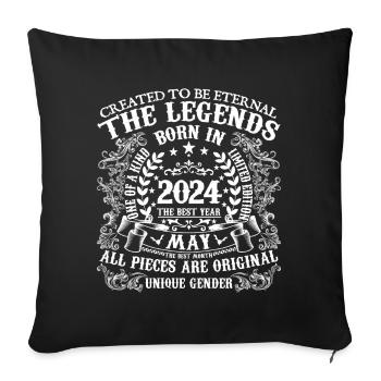 Mai 2024 Geburtstag 2024 Mai Bestes neues Jahr - Sofakissenbezug 45 x 45 cm - Schwarz - Vorne