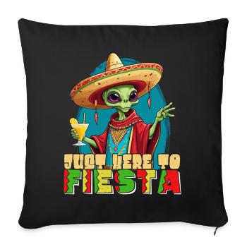 Fête mexicaine de la fête extraterrestre amusante - Housse de coussin décorative 45 x 45 cm - noir - Devant