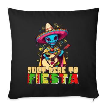 Drôle de fête Fiesta Alien Vacances mexicaines - Housse de coussin décorative 45 x 45 cm - noir - Devant