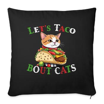 Taco Cat Saying Cinco De Mayo Fiesta - Sofa pillowcase 17,3'' x 17,3'' (45 x 45 cm) - black - Front