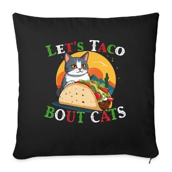 Taco Cat Saying Cinco de Mayo Fiesta - Sofa pillowcase 17,3'' x 17,3'' (45 x 45 cm) - black - Front