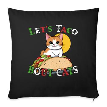 Drôle de chat taco Cinco De Mayo mexicain - Housse de coussin décorative 45 x 45 cm - noir - Devant