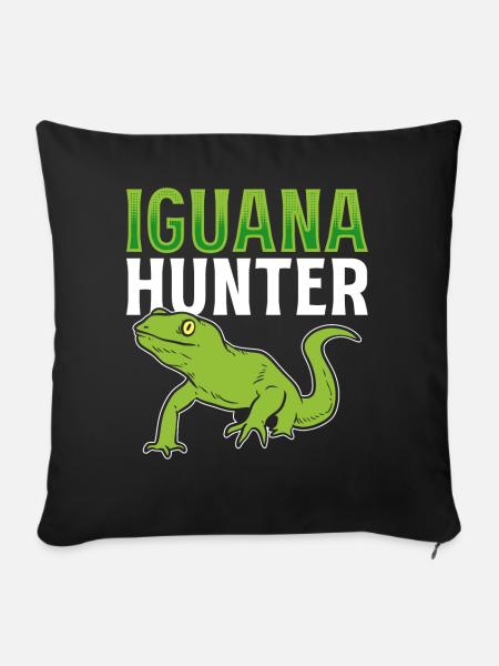 Iguana Hunter Tierpfleger - Sofakissenbezug 45 x 45 cm - Schwarz
