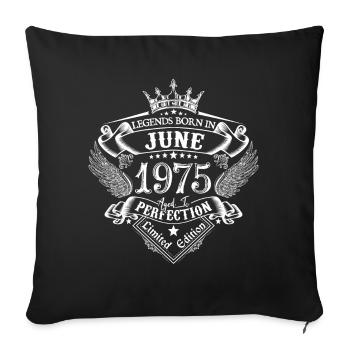 Juin 1975 anniversaire Juin 1975 Juin cadeau - Housse de coussin décorative 45 x 45 cm - noir - Devant
