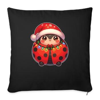 Christmas Fairy Lights Ladybug - Sofa pillowcase 17,3'' x 17,3'' (45 x 45 cm) - black - Front