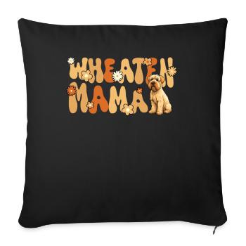 Irish Soft Coated Wheaten Terrier Groovy Wheaten - Sofakissenbezug 45 x 45 cm - Schwarz - Vorne