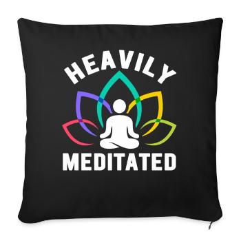 Heavily Meditated - Sofa pillowcase 17,3'' x 17,3'' (45 x 45 cm) - black - Front