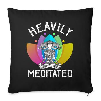 Heavily Meditated - Sofa pillowcase 17,3'' x 17,3'' (45 x 45 cm) - black - Front