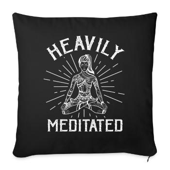 Heavily Meditated - Sofa pillowcase 17,3'' x 17,3'' (45 x 45 cm) - black - Front