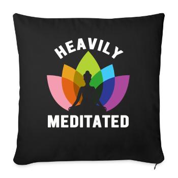 Heavily Meditated - Sofa pillowcase 17,3'' x 17,3'' (45 x 45 cm) - black - Front