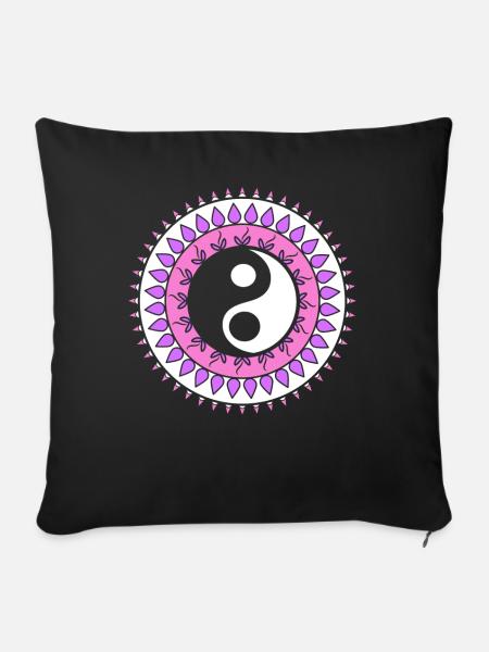 Yin-Yang-Mandala Feng Shui-Berater - Sofakissenbezug 45 x 45 cm - Schwarz