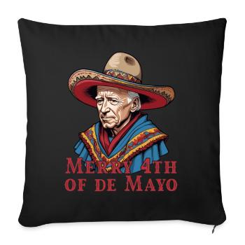 Drôle de président confus Fête mexicaine - Housse de coussin décorative 45 x 45 cm - noir - Devant