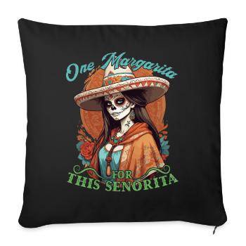Drôle de Margarita Disant Cinco De Mayo Design - Housse de coussin décorative 45 x 45 cm - noir - Devant