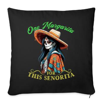 Design amusant de Margarita pour Cinco de Mayo - Housse de coussin décorative 45 x 45 cm - noir - Devant